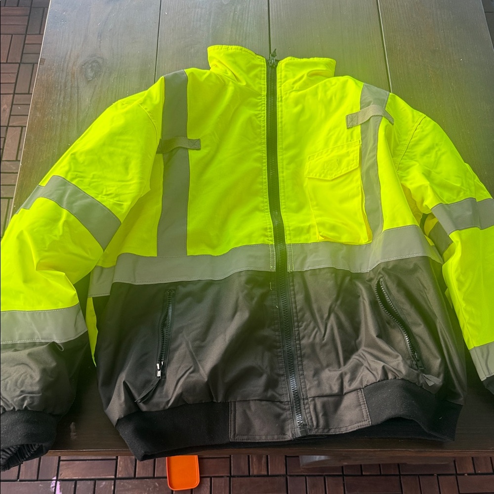 Men's Neon Yellow and Gray Performance Jacket